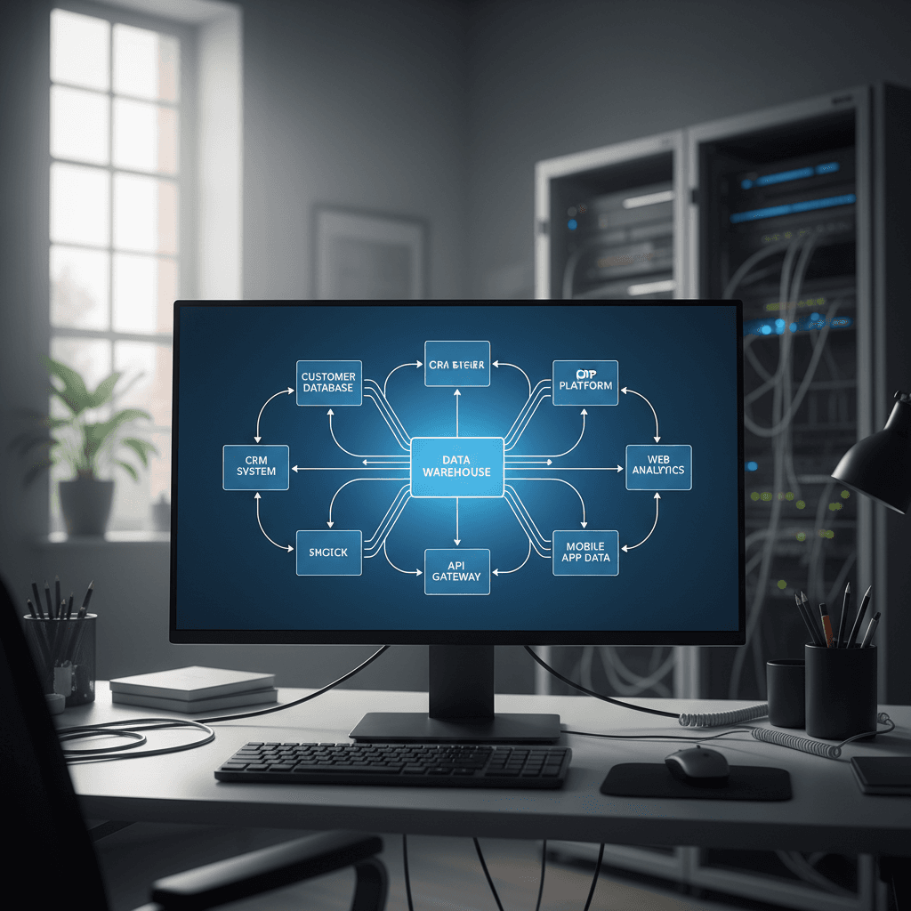 Database integration architecture showing connected systems